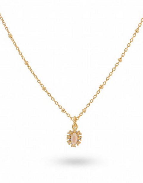 Collier With Pendant And Pastel Stones