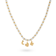 Beaded Pearl Necklace With Pendants