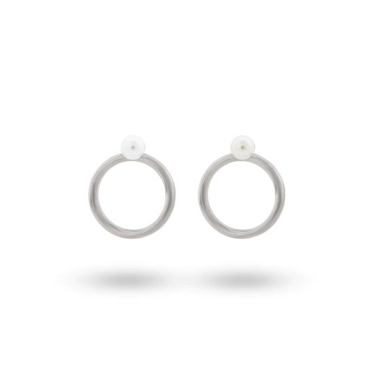 Statement Earrings With Pearl And Hoop