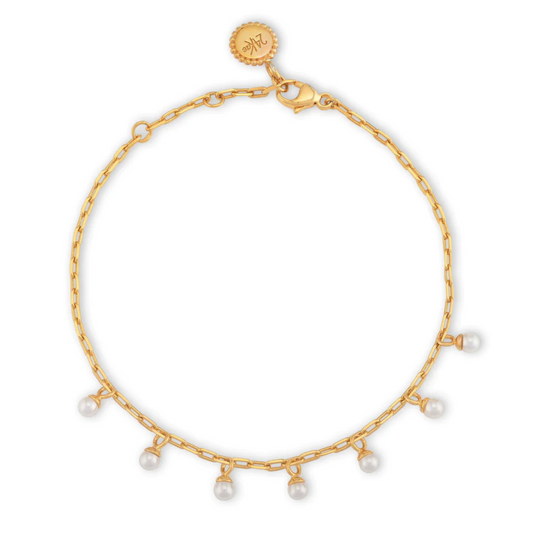 Bracelet With Thin Chain And Pearls