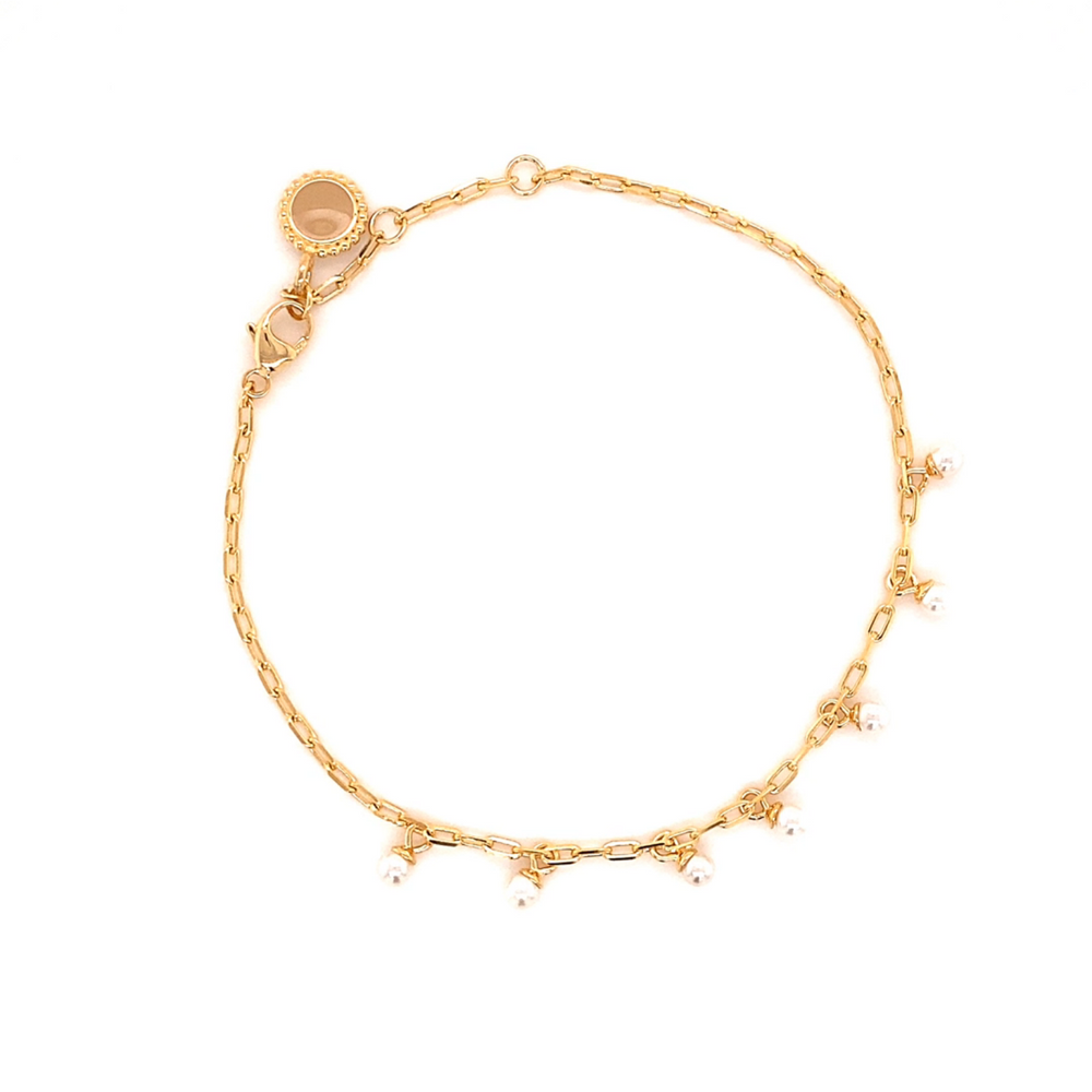 Bracelet With Thin Chain And Pearls