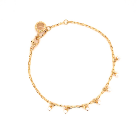 Bracelet With Thin Chain And Pearls