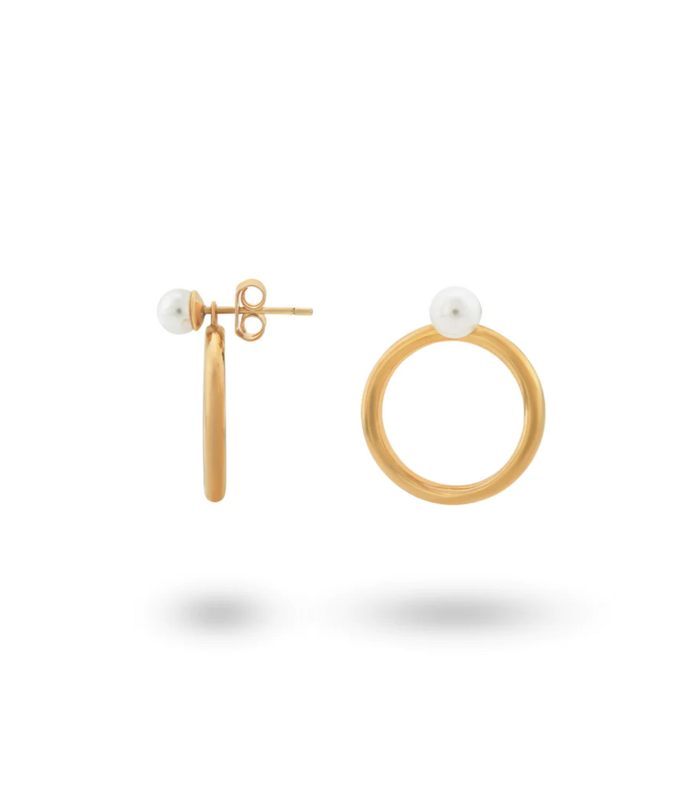 Statement Earrings With Pearl And Hoop