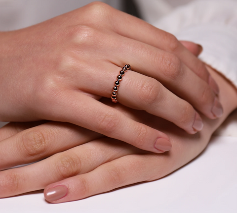 TI SENTO - Milano Rose Gold Plated Bubbles Ring