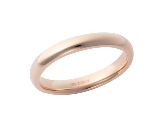 Ladies Plain Rose Gold Ring W112