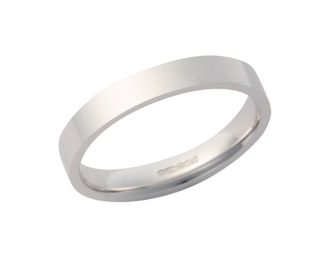 Ladies Plain White Gold Wedding Ring WXK