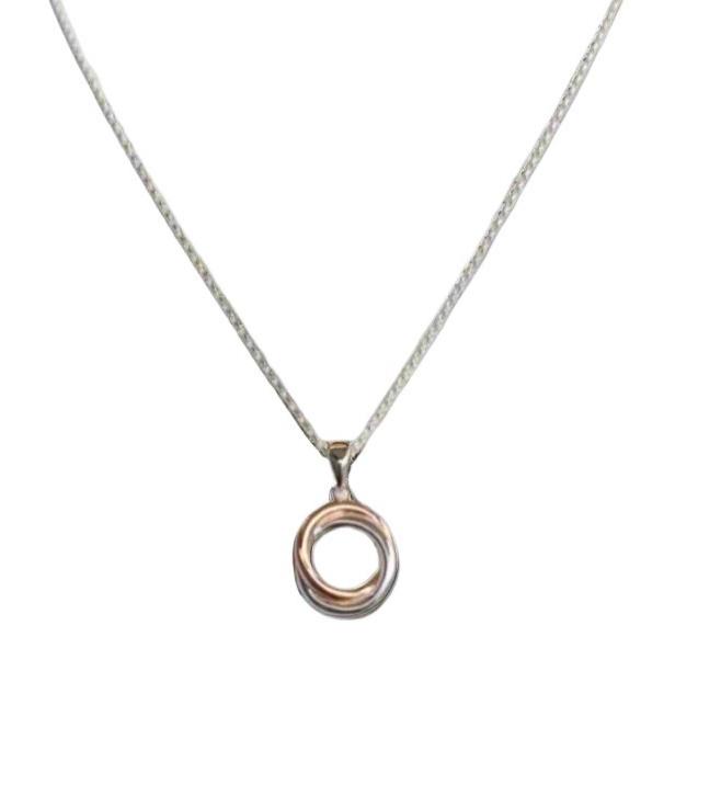 Rose Gold and Silver Entwined Necklace