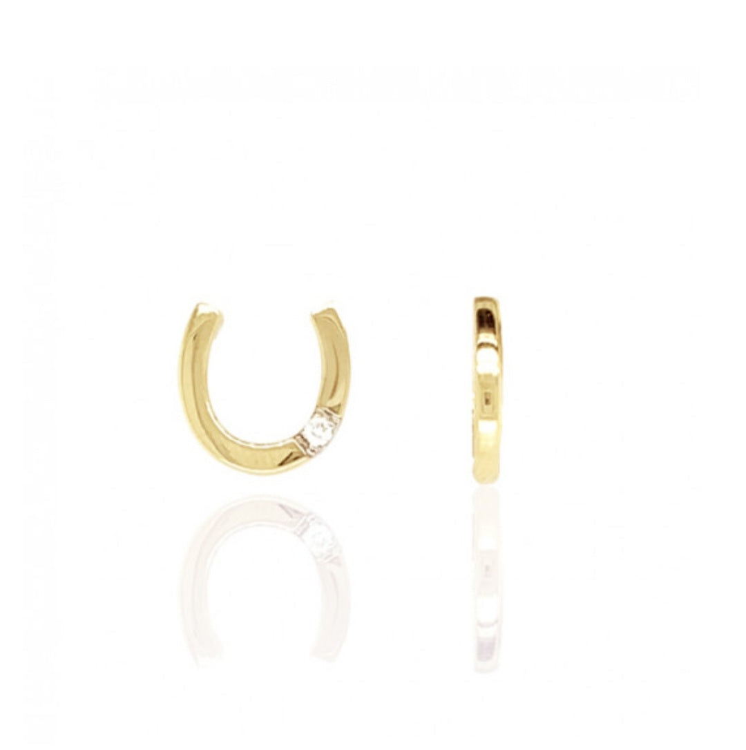 9ct Yellow Diamond Horseshoe Earrings