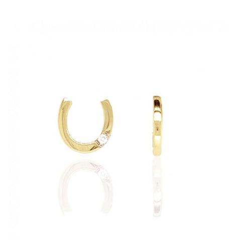 9ct Yellow Diamond Horseshoe Earrings