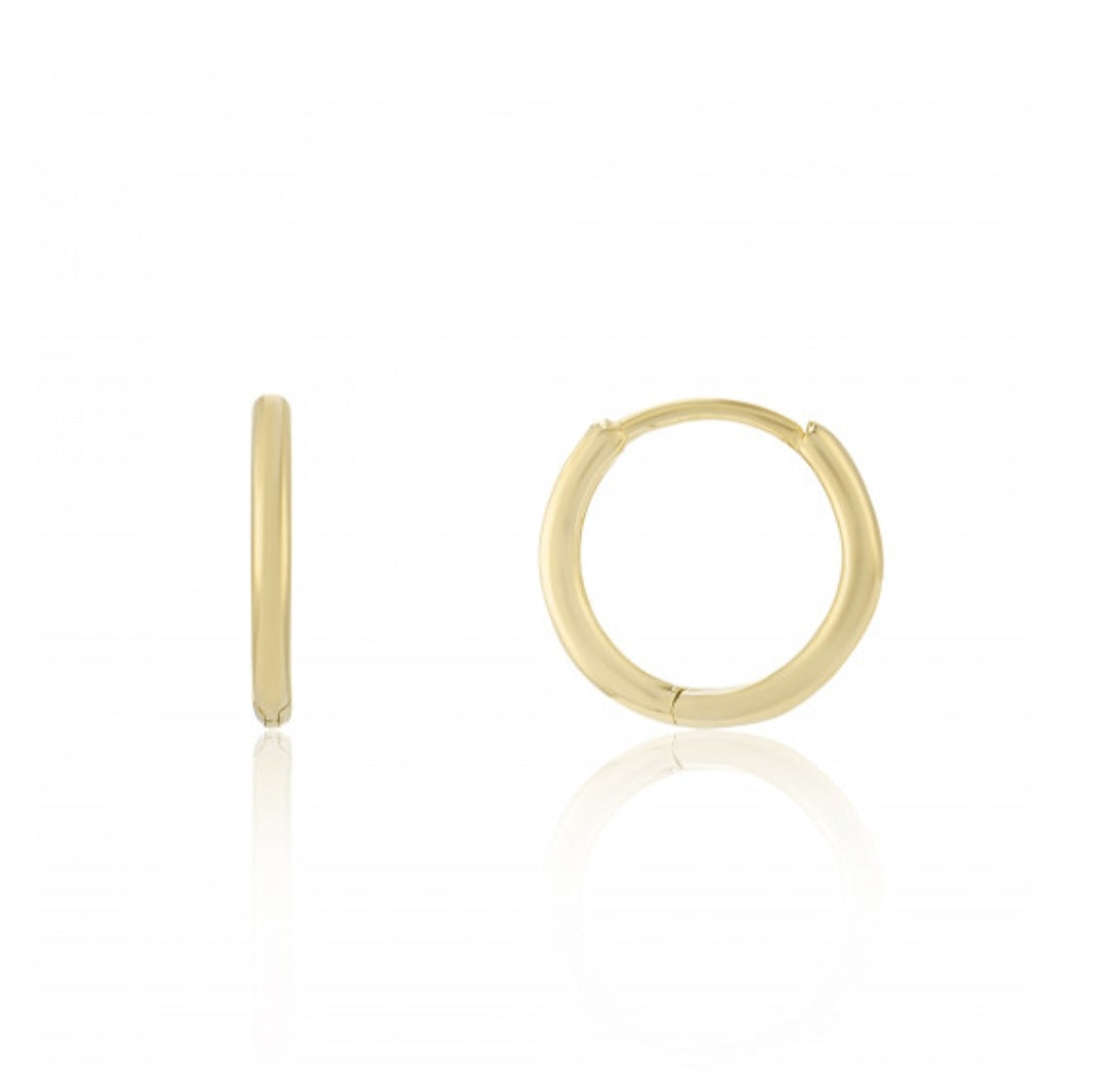 9ct Yellow Gold 8mm Huggie Earrings