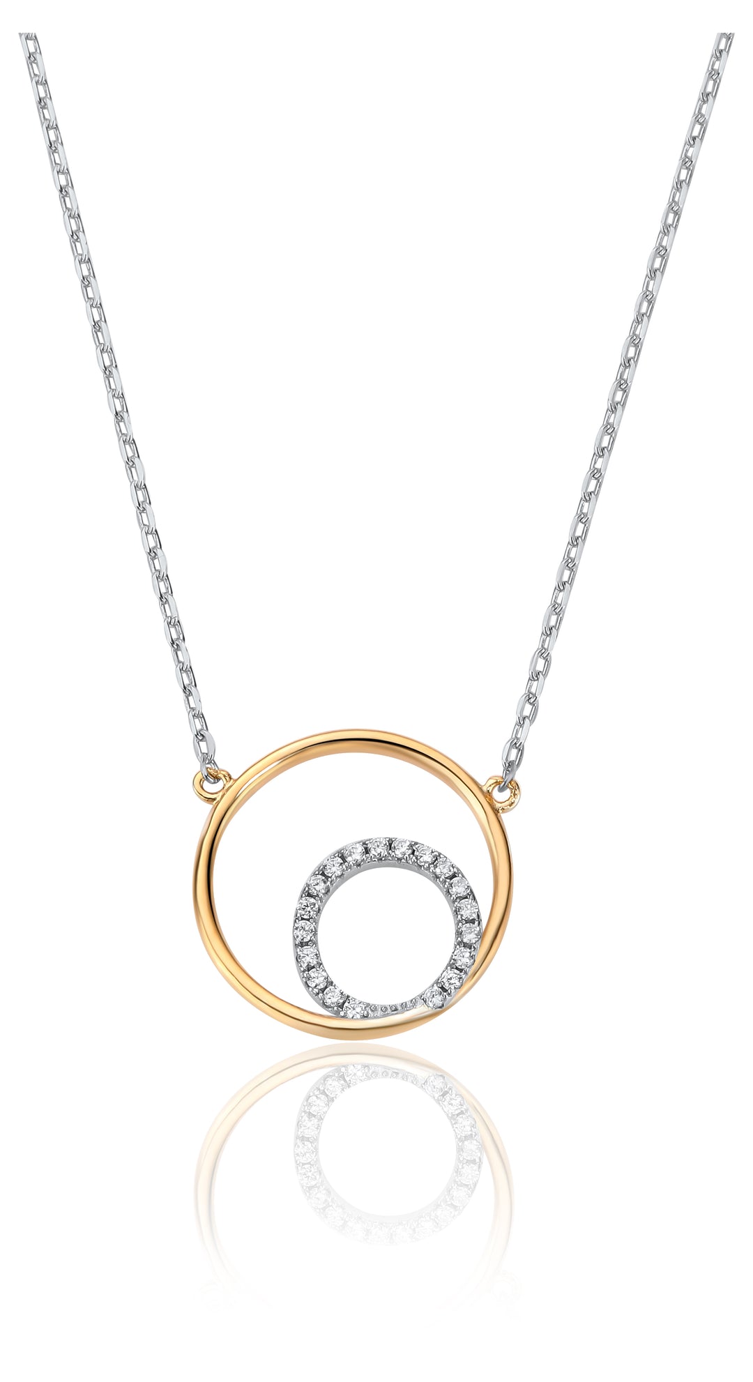 Waterford Jewellery Sterling Silver Rose Cubic Zirconia Circles Necklace