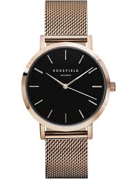 Rosefield Mercer Black And Rose Gold Watch