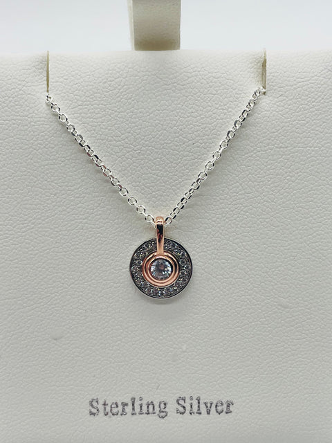 Two Tone Classic Round Pendant