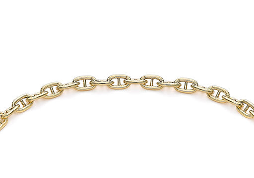Yellow Gold Rambo Chain Padlock & Safety Chain Bracelet