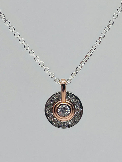 Two Tone Classic Round Pendant