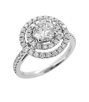 18k White Gold Brilliant Cut Diamond Cluster Ring