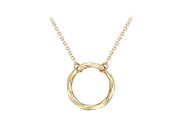 Yellow Gold Diamond Cut Ring Necklace