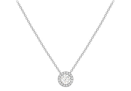 9ct White Gold Slider Pendant Necklace