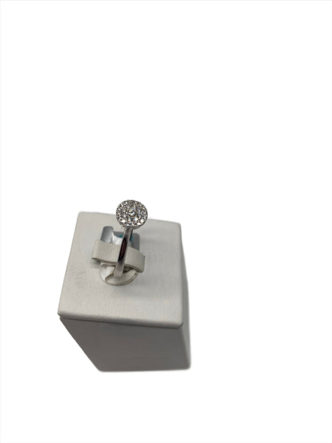 White Gold Round Cluster Engagement Ring