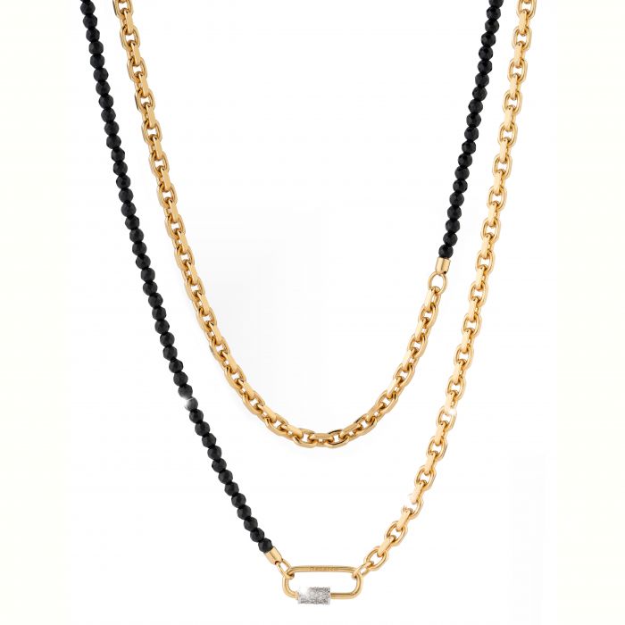 Rebecca rose gold and black necklace
