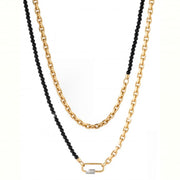 Rebecca rose gold and black necklace
