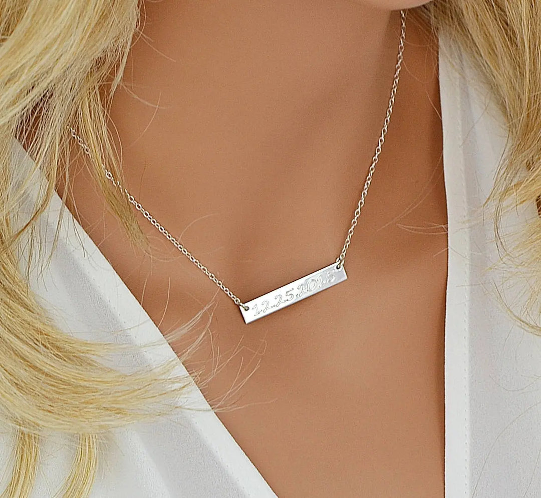 Silver Horizontal Bar Necklace