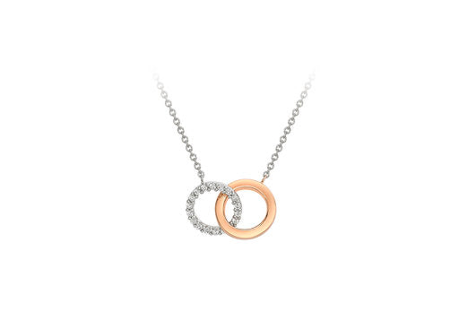 White & Rose Gold Entwined Necklace