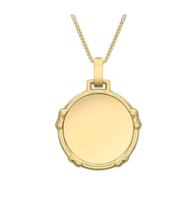 9ct Yellow Gold Bow-Edge Disc Pendant