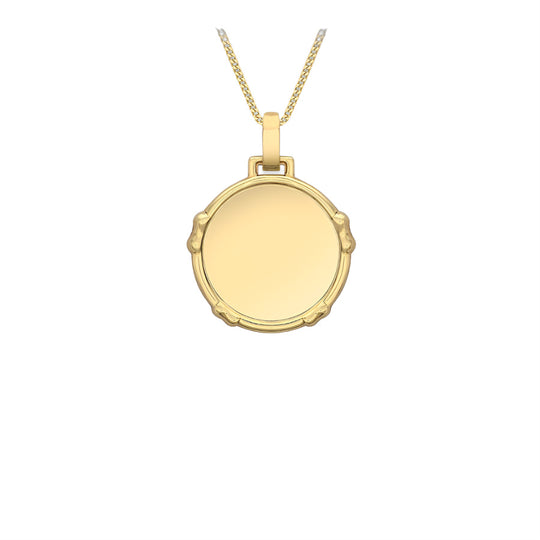 9ct Yellow Gold Bow-Edge Disc Pendant