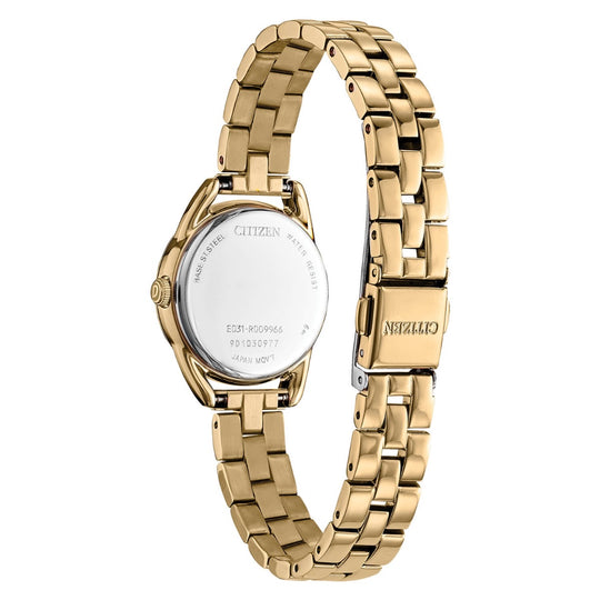Citizen Eco Drive Silver Dial Gold Plated Watch