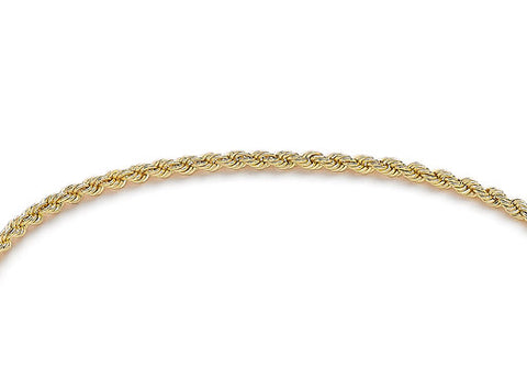 Yellow Gold Rope Chain Padlock & Safety Chain Bracelet