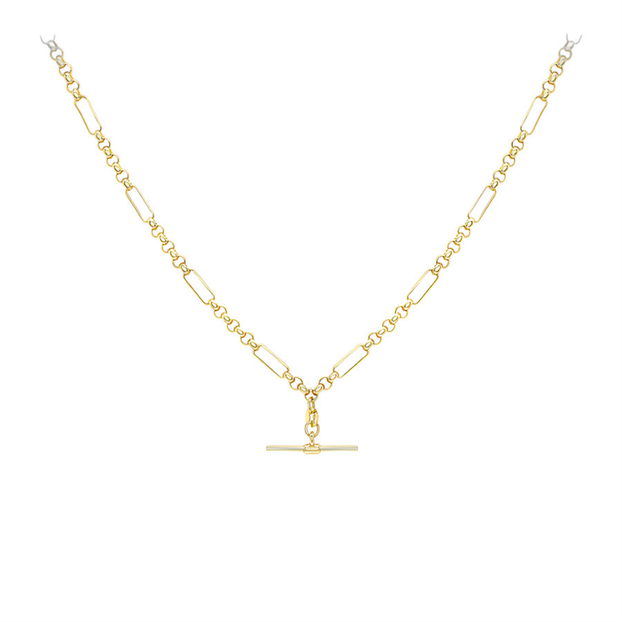 Gold Plated T-Bar Necklace | Enamel | Auree Jewellery