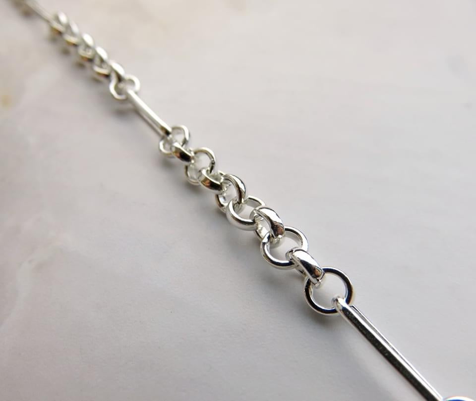 Silver Tiffany Bracelet With T Bar & Heart