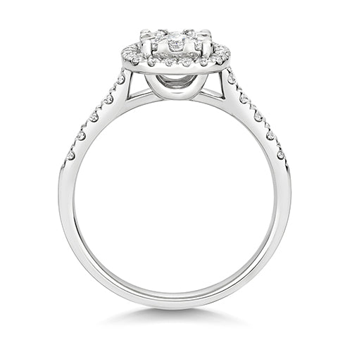 Cushion Halo Diamond Engagement Ring