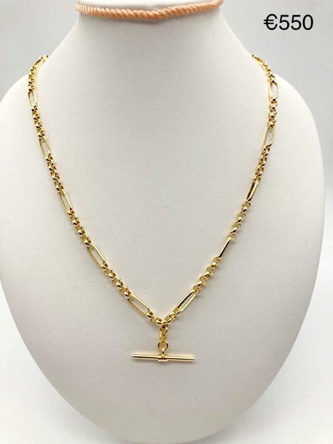 9ct Gold T-Bar Necklace
