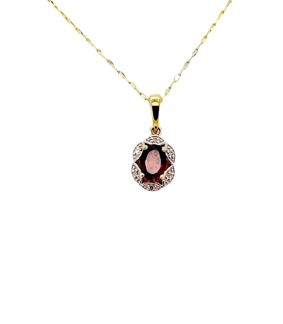 Garnet & Diamond Necklace