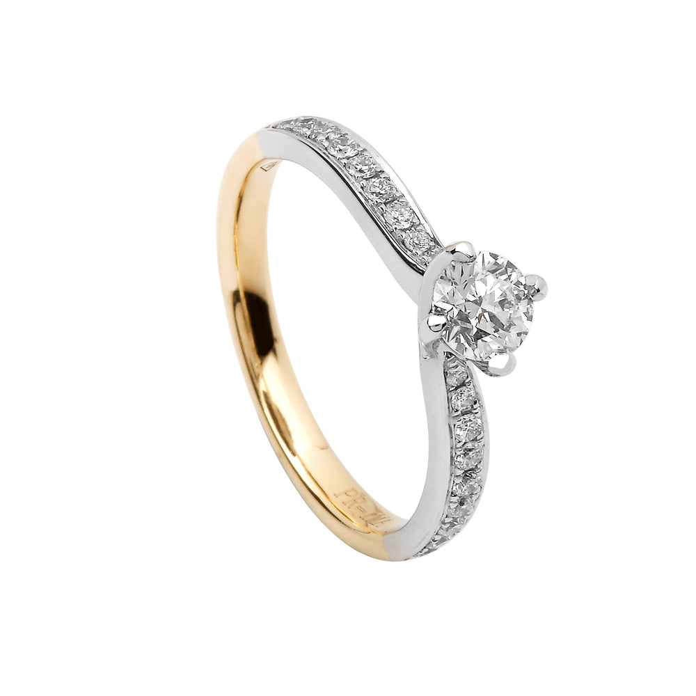 Solitaire Engagement Ring Pavee Set